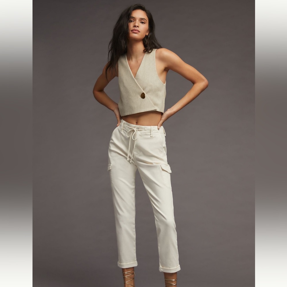 Paige Christy Mid-Rise Straight Cargo Jeans